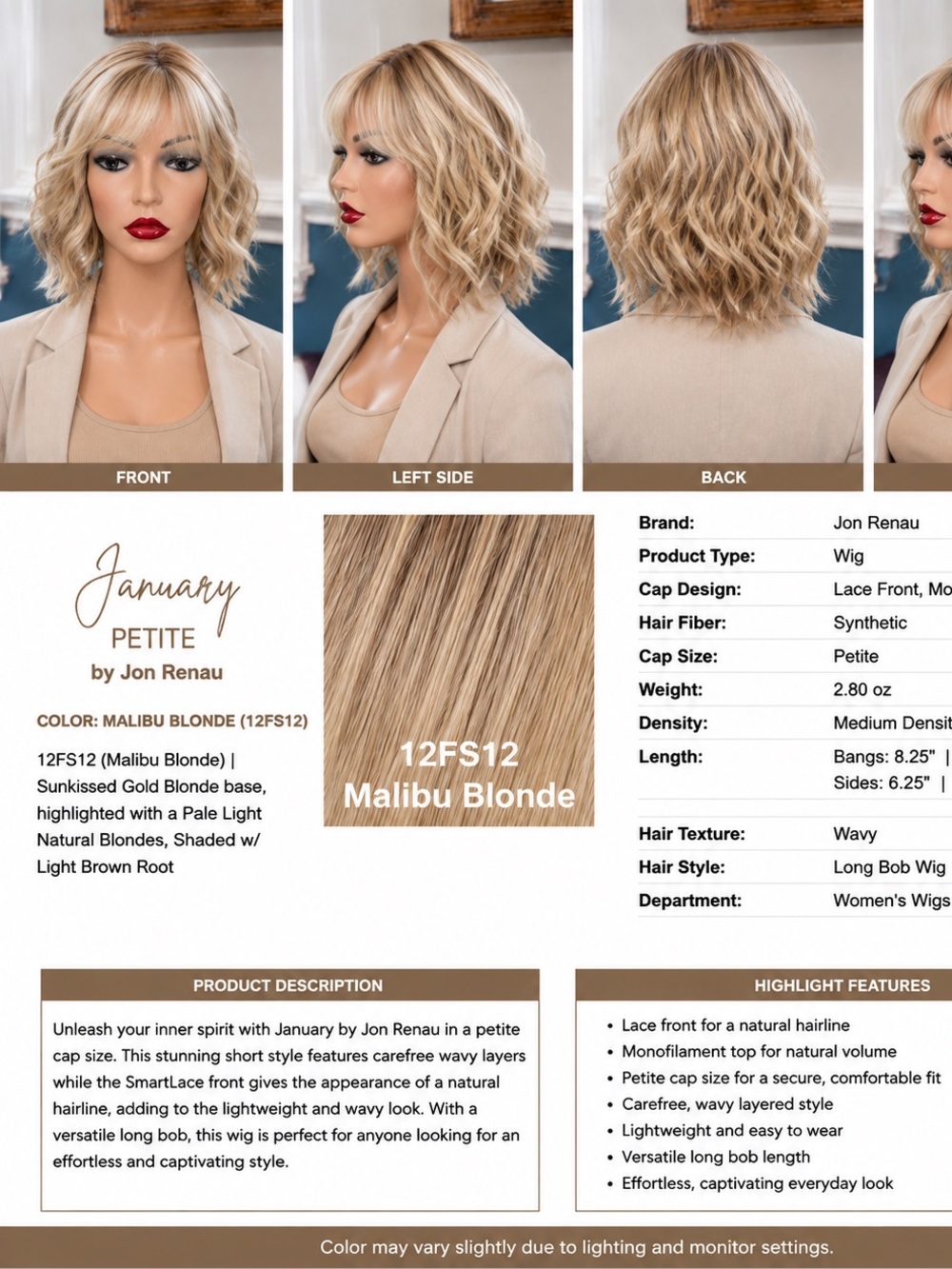 January Petite in Malibu Blonde (12FS12) by Jon Renau